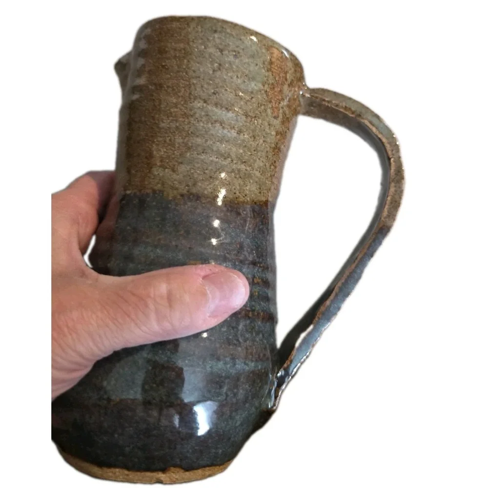Handmade Rustic Pottery Pitcher And Chalice/Small Pitcher Stoneware Glazed